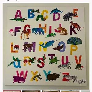 Eric Carle Animal Alphabet Canvas Print 21" x
21" Kids Bedroom